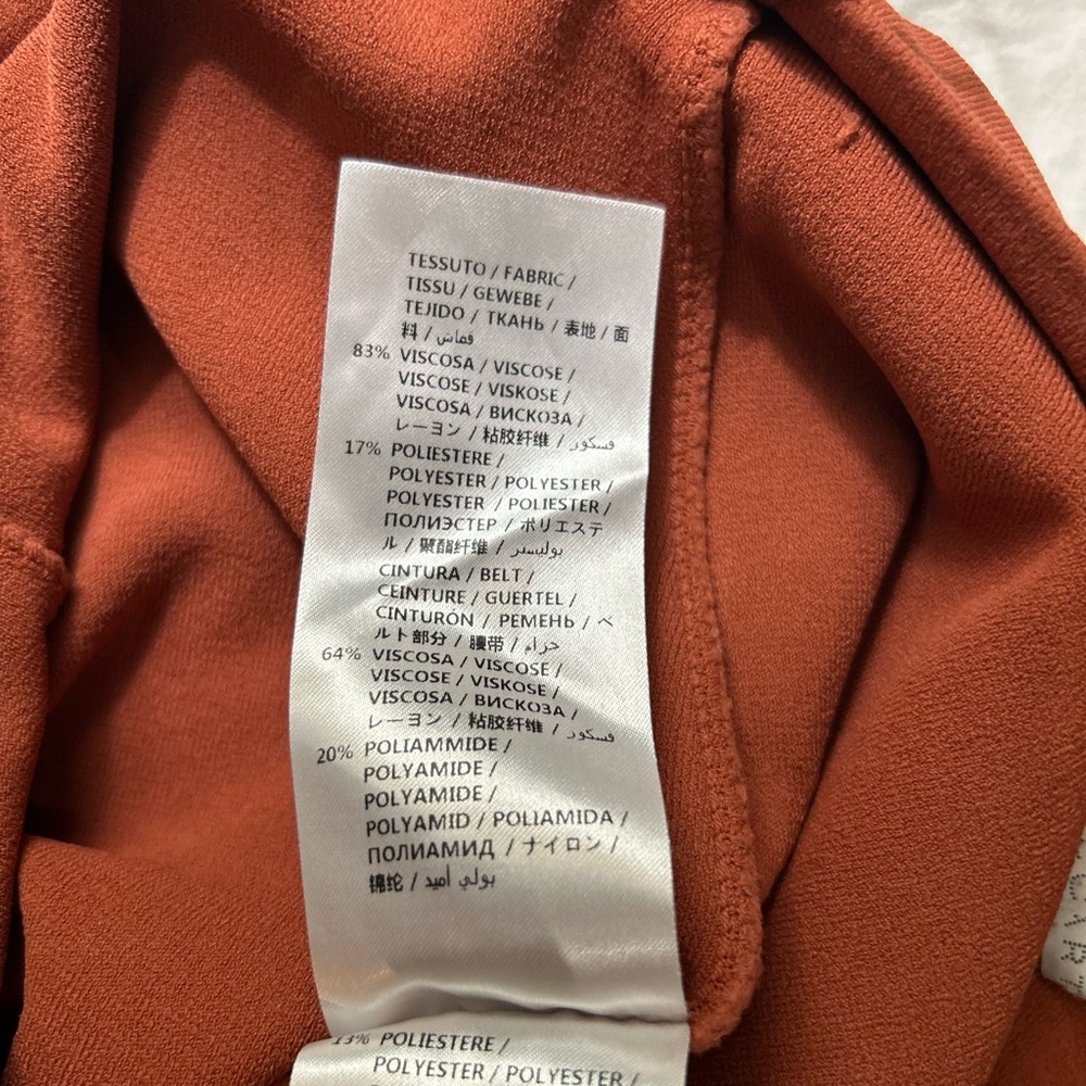 STELLA MCCARTNEY Wide‎ Leg Cropped Knit Pants Burnt Orange - Picture 8 of 16